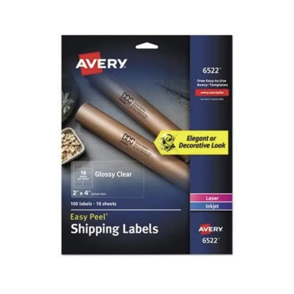 Avery Glossy Crystal Clear Address Labels | 69 Labels, 2